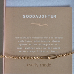 Goddaughter bracelet, gift for goddaughter, godmother and goddaughter gift, gift from godfather, christmas gift, goddaughter birthday