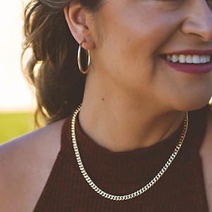 Thick gold curb chain, cuban chain, chunky necklace, thick gold necklace, chunky cuban chain, thick cuban chain, thick cuban link chain