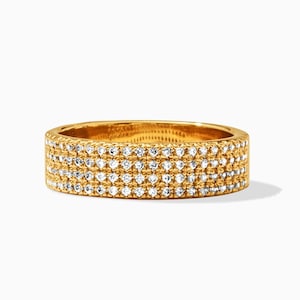 Pave band ring, thick gold pave ring, micro pave band, wide pave band ring, thick pave band, statement ring