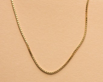 Avery Box Chain, Gold chain, gold collar chain, gold accent chain, dainty gold chain, gold layering chain, simple gold chain