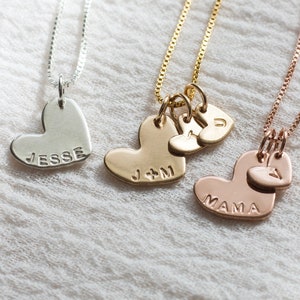 Aangepaste hartketting, gouden hartenketting, zilveren hartenketting, ketting voor moeder, roségouden hartketting, moederketting