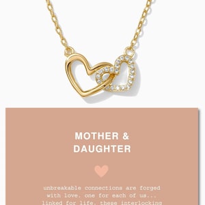 Mother & Daughter Necklace, mother daughters necklace, mothers daughter necklace, mother and daughters necklace, link heart necklace, N58