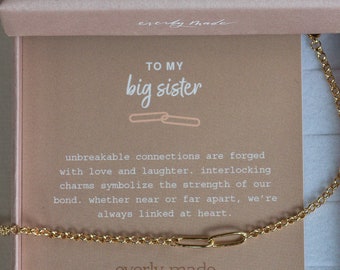 Big sister gift, big sister bracelet, sisters jewelry, sisters gift, matching bracelets, matching jewelry, gift for sister, LINKED