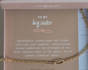 Big sister gift, big sister bracelet, sisters jewelry, sisters gift, matching bracelets, matching jewelry, gift for sister, LINKED