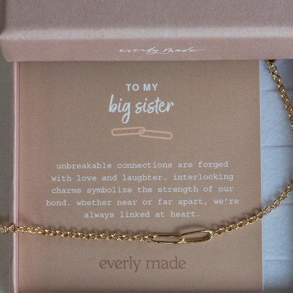 Big sister gift, big sister bracelet, sisters jewelry, sisters gift, matching bracelets, matching jewelry, gift for sister, LINKED