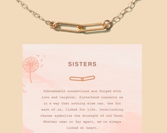 Sisters Necklace, sisters jewelry, gift for sister, matching necklaces, matching jewelry, friendship necklaces, LINKED