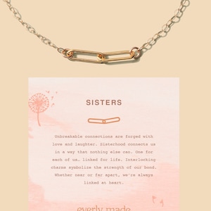 Sisters Linked Necklace, 18k Gold Vermeil, 18k Gold Plated, .925 Sterling Silver