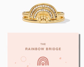 Rainbow bridge ring, pet memorial gift, pet memorial ring, pet loss jewelry, pet remembrance gift, dog memorial gift, cat memorial gift