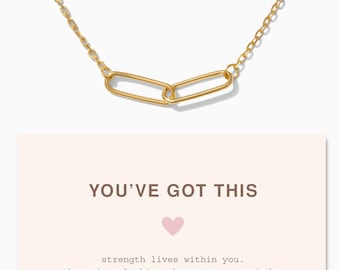 You've Got This Linked Necklace, 14k Gold Filled, .925 Sterling Silver, 18k Gold Plated