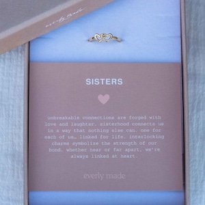 Sisters linked hearts ring, jewelry gift for sister, sister gift idea, jewelry gifts for sisters
