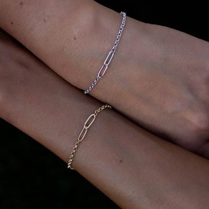Friendship Bracelet, Bridesmaid Gift, BFF Bracelet, BFF Gift, gold bracelet, silver bracelet, dainty bracelet, bridal party gift, LINKED
