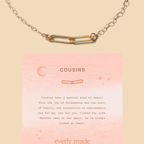 Cousins necklaces, cousins jewelry, cousins gift, matching necklaces, matching jewelry, friendship necklaces, LINKED