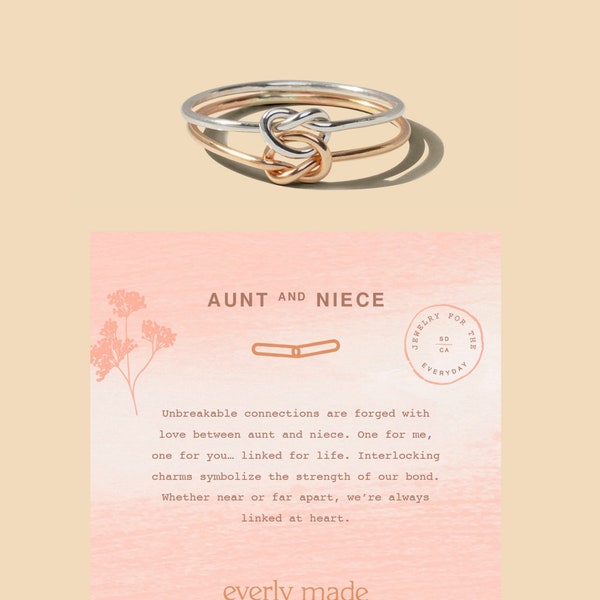 Aunt & niece rings, aunt and niece gifts, aunt and niece jewelry, aunt gift, niece gift, aunt jewelry, niece jewelry