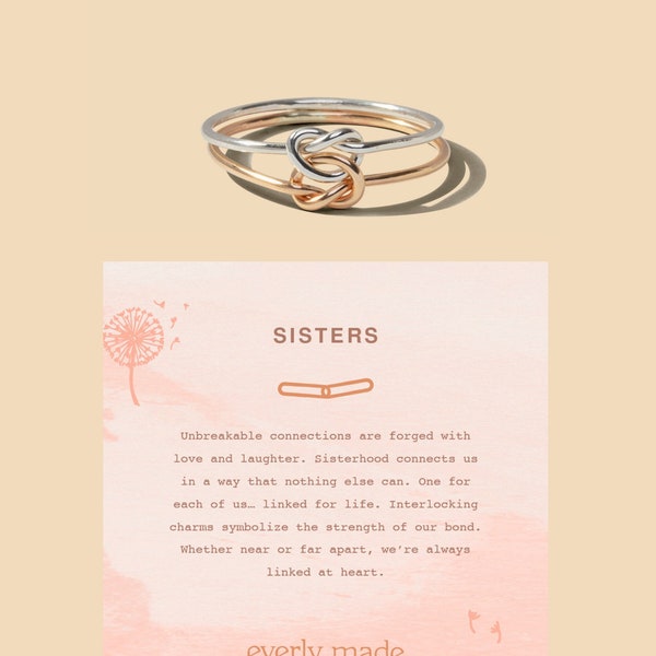 Sisters Rings, gift for sister, matching sisters rings gold, matching sisters rings for 3, sister matching rings for 4