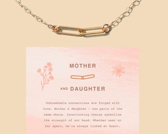 Mother & Daughter Necklace, mom and daughter jewelry, mother daughter gift, matching necklaces, matching jewelry, LINKED