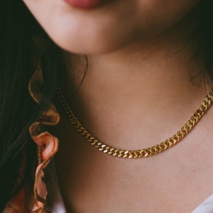 Thick gold curb chain, cuban chain, chunky necklace, thick gold necklace, chunky cuban chain, thick cuban chain, thick cuban link chain image 1