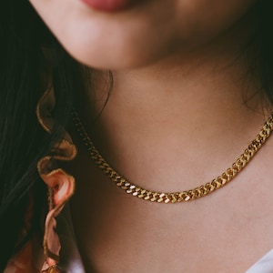 Thick gold curb chain, cuban chain, chunky necklace, thick gold necklace, chunky cuban chain, thick cuban chain, thick cuban link chain