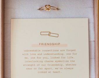 Friendship Linked Ring, 14k Gold Filled, .925 Sterling Silver, Mixed Metal