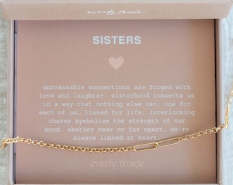 Sisters bracelet, sisters jewelry, sisters gift, matching bracelets, matching jewelry, gift for sister, LINKED