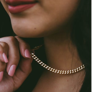 Thick gold curb chain, cuban chain, chunky necklace, thick gold necklace, chunky cuban chain, thick cuban chain, thick cuban link chain