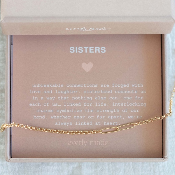 Sisters bracelets, sisters jewelry, sisters gift, matching bracelets, matching jewelry, gift for sister, LINKED