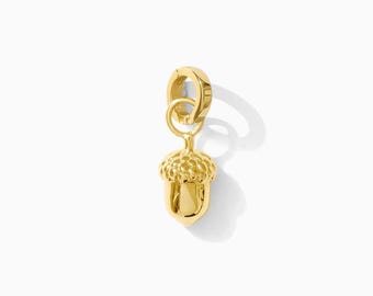 10mm Mini Acorn Charm with Interchangeable Enhancer, 18k Gold Plated
