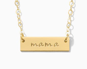 Collana Mama, oro 14k, argento sterling 925, oro rosa