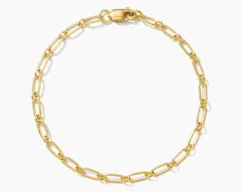 Presley Long and Short Patterned Chain Bracelet, 14k Gold Filled, .925 Sterling Silver