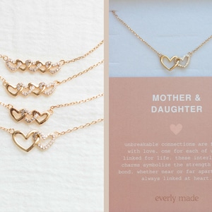 Mother & Daughter Necklace, mother daughters necklace, mothers daughter necklace, mother and daughters necklace, link heart necklace, N58