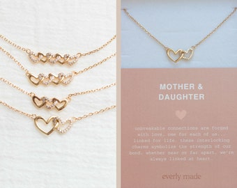 Mother & Daughter Necklace, mother daughters necklace, mothers daughter necklace, mother and daughters necklace, link heart necklace, N58