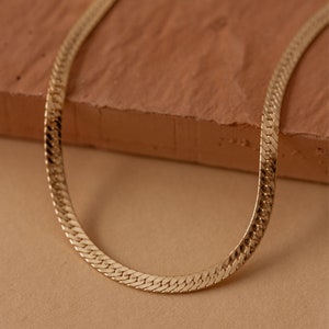 Herringbone chain, 3mm herringbone chain, 14kt gold filled herringbone chain, layering chain image 5