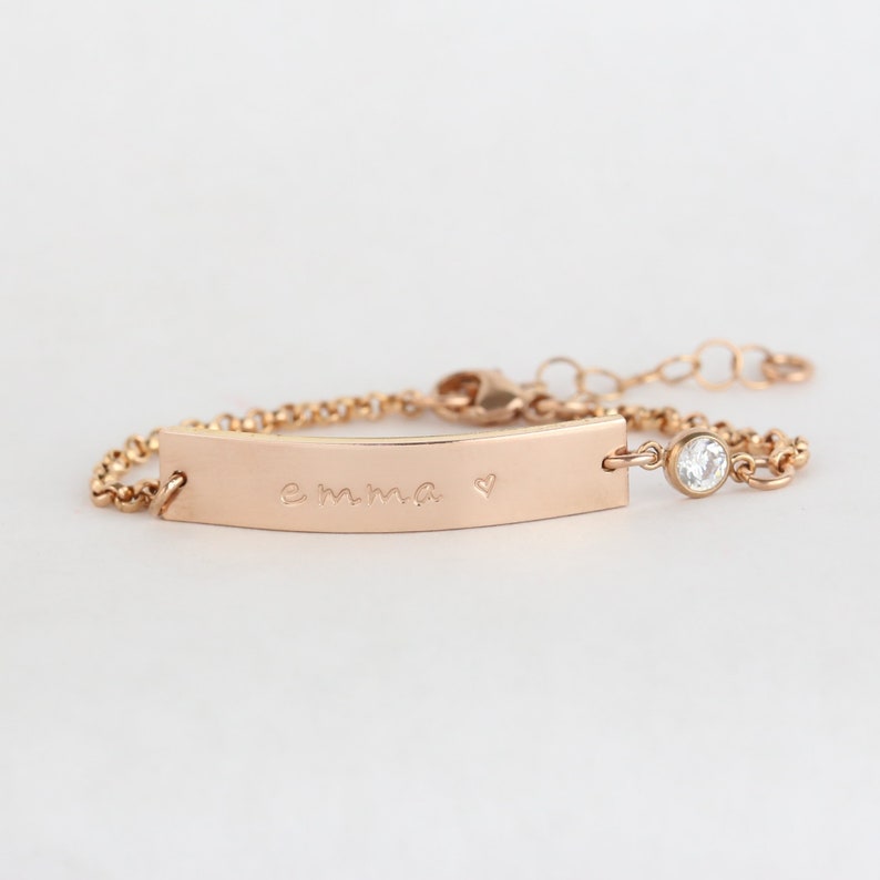 gold personalised baby bracelet
