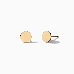Dot stud earrings, 4mm, 14k gold filled or sterling silver, flat disc stud earrings, earring studs, gold studs, silver studs, minimalist