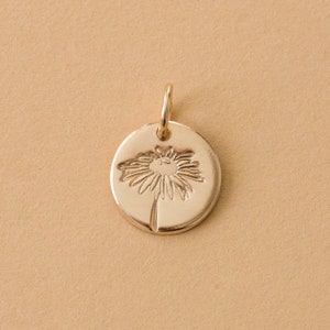 Birth Flower Charm, birth flower pendant, gold filled, sterling silver, rose gold filled, A28 image 1