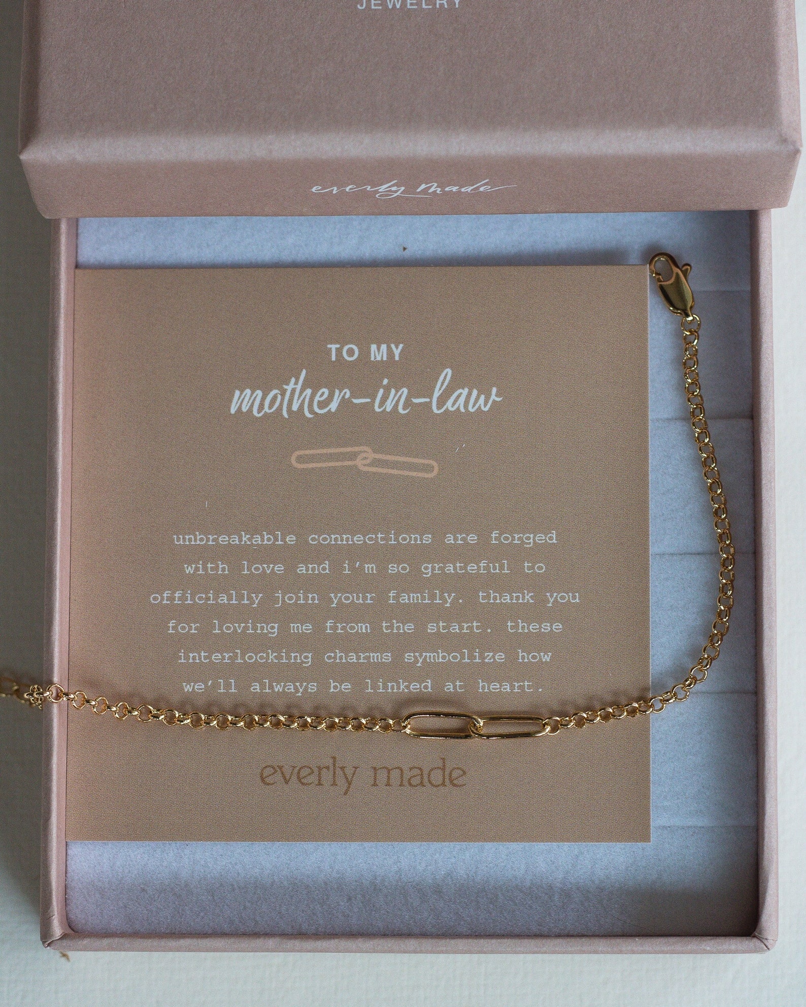 Mother-in-law Linked Bracelet, 14k Gold Filled, .925 Sterling Silver ...
