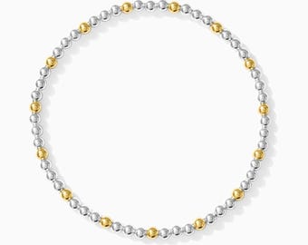 3mm Luna Bead Bracelet, 14k Gold Filled, .925 Sterling Silver