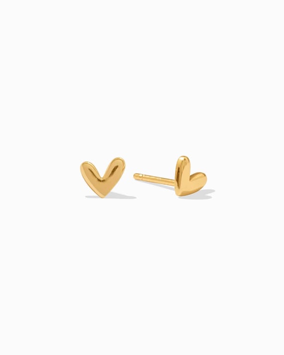 Darling Dog Stud Earrings with Heart Rhodium-plated Sterling Silver Nontarnish Darling Dog Stud Earrings with Heart Rhodium-plated Sterling Silver Nontarnish
