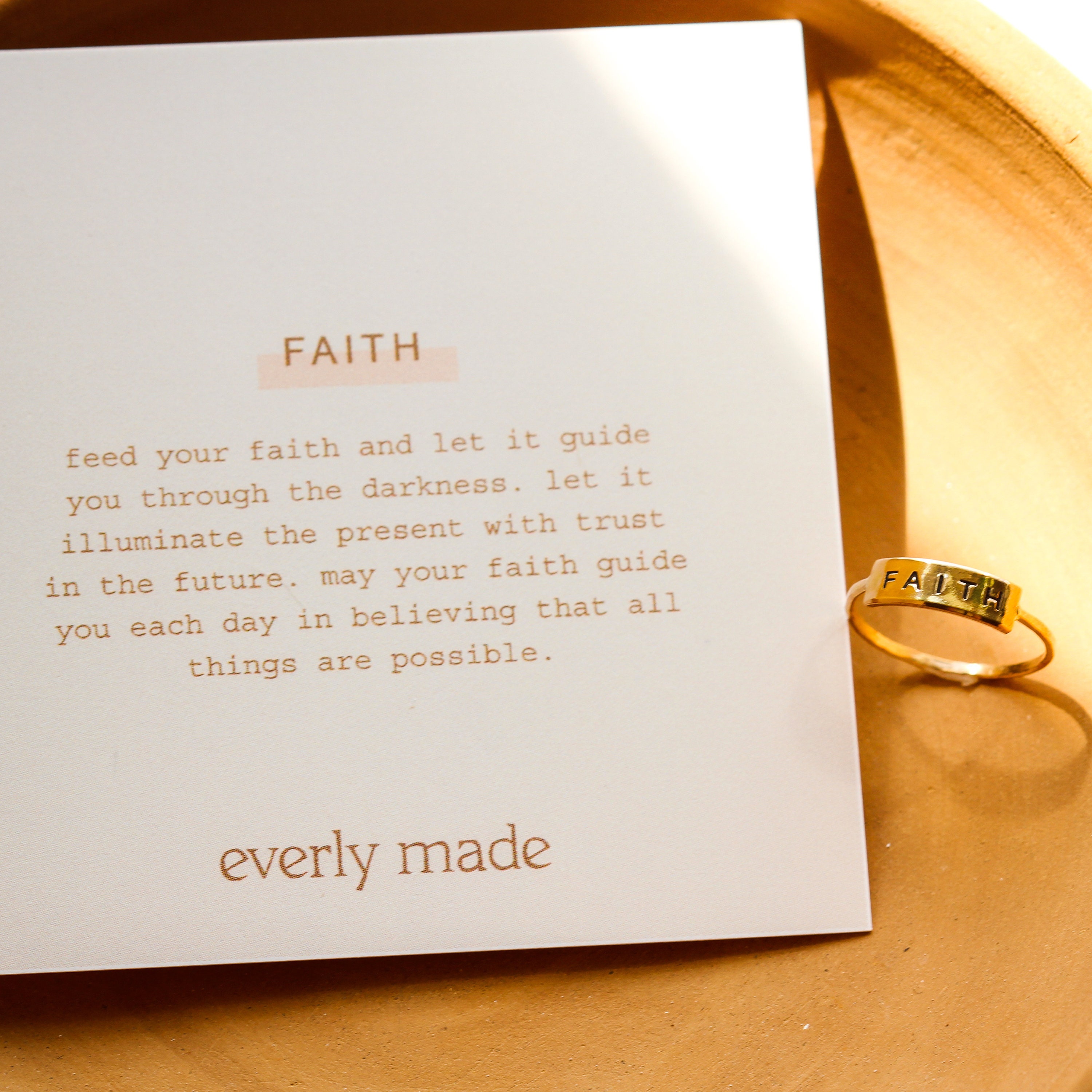 Faith ring gold faith ring stacking ring gold ring for Etsy