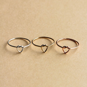 Heart Knot Ring, delicate heart knot ring, knotted heart ring, heart stacking ring, dainty heart ring, heart shaped ring, rose gold ring