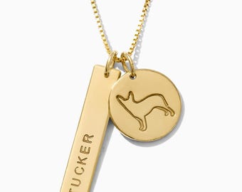 Australian Cattle Dog Necklace, 14k Gold Filled, .925 Sterling Silver, Rose Gold