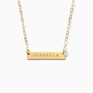 Collar con nombre de barra, collar inspirador, collar de aniversario, collar de fecha, collar de familia, collar de mamá