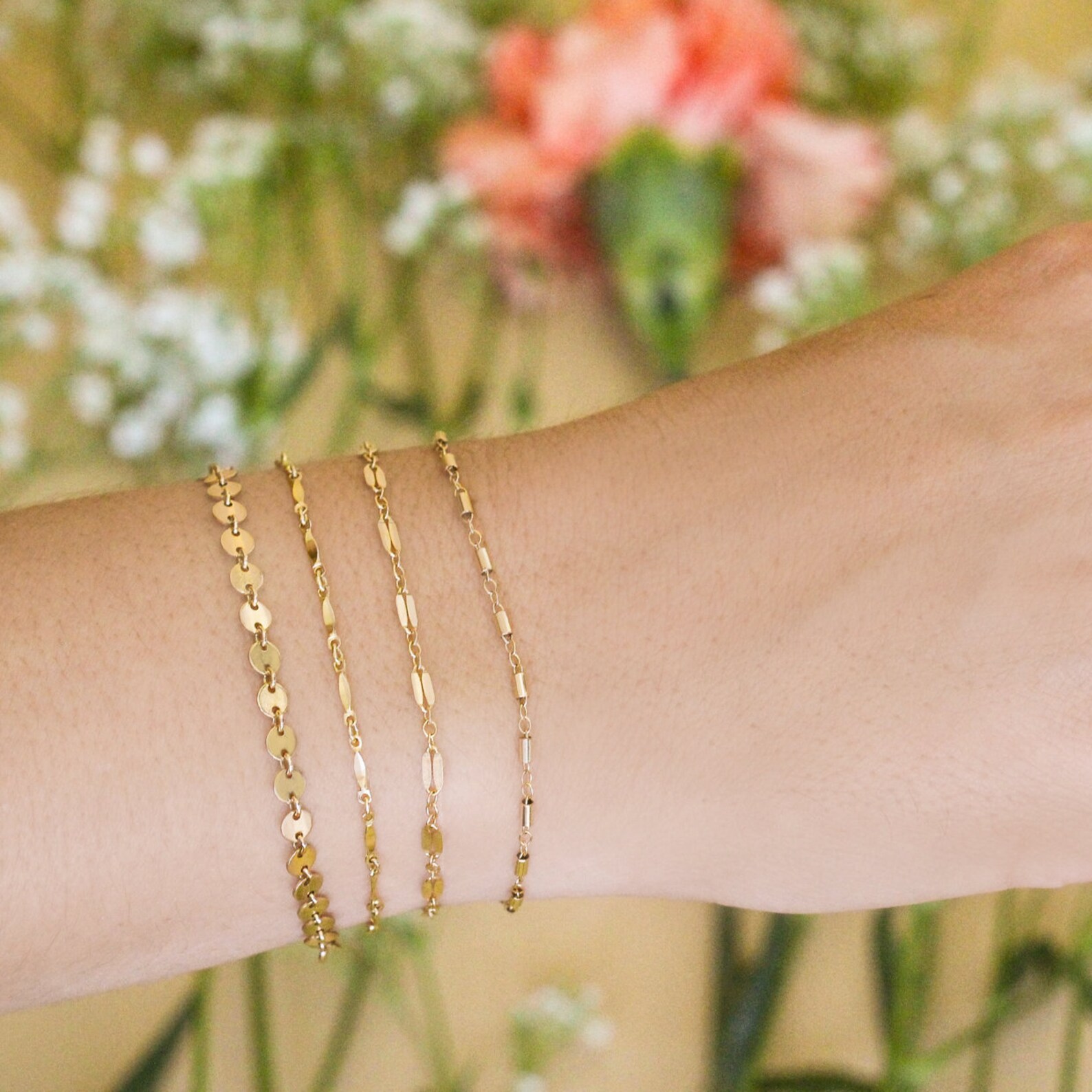 Dainty Gold Bracelet Gold Chain Bracelet Bridesmaids Etsy