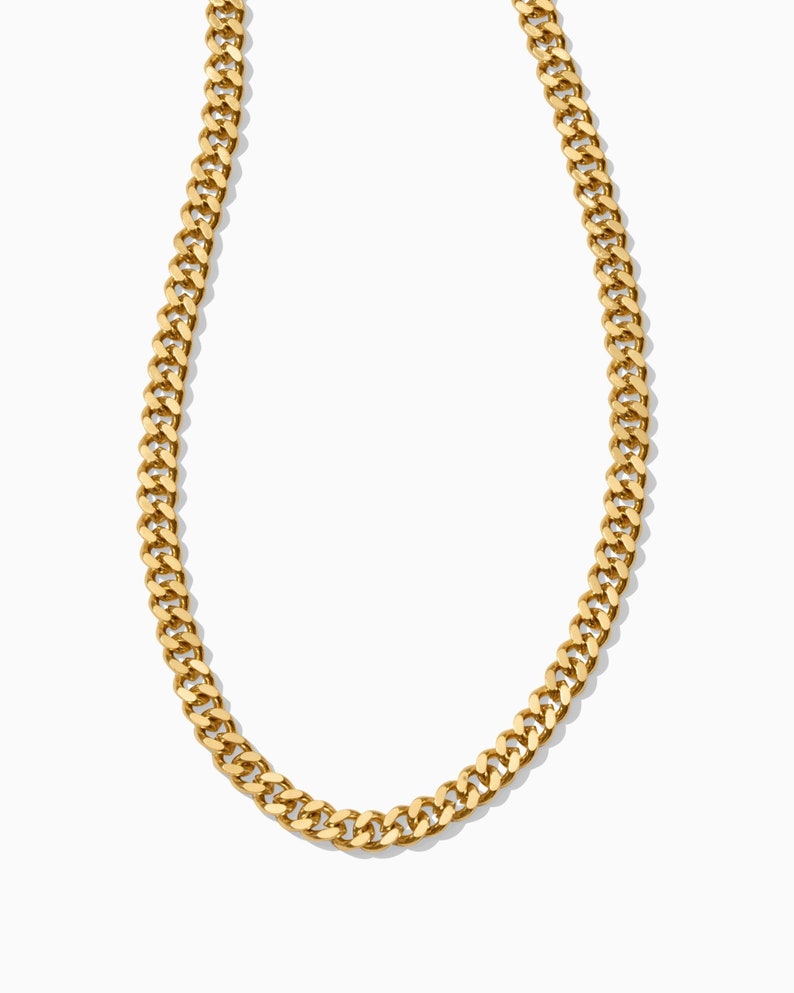 Thick gold curb chain, cuban chain, chunky necklace, thick gold necklace, chunky cuban chain, thick cuban chain, thick cuban link chain image 4