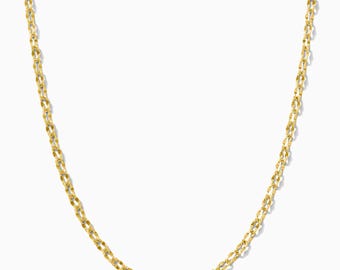 Delaney Dapped Link Cable Chain Necklace, 14k Gold Filled, .925 Sterling Silver