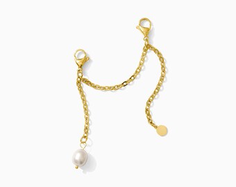 Chain with Pearl Charm, 18k Gold Pvd, Freshwater Pearls