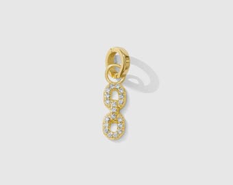 Pavé Linked Clarke Charm, 18k Gold Plated, Cubic Zirconia