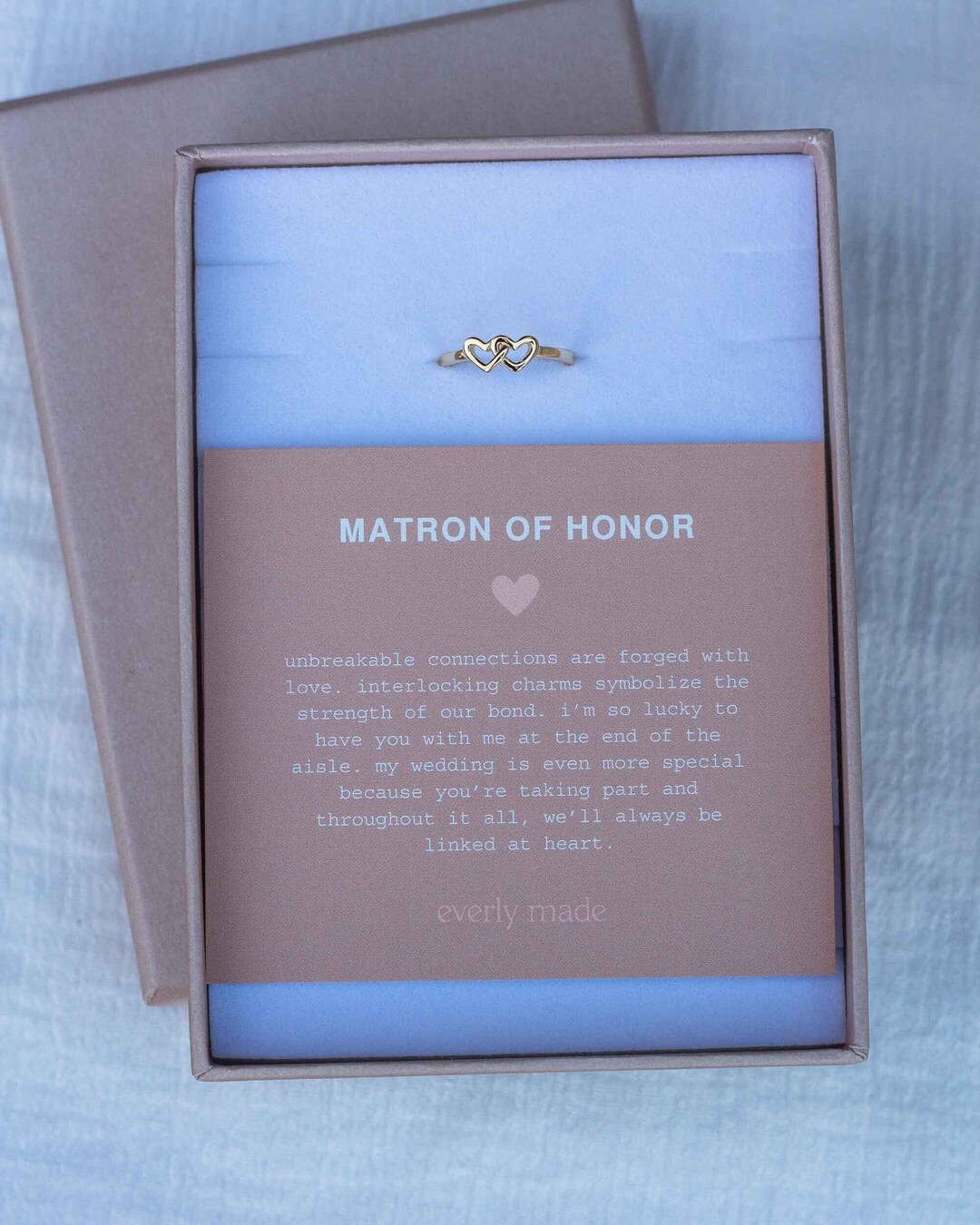 Matron-of-honor Linked Hearts Ring, Jewelry Gift for Matron-of-honor ...