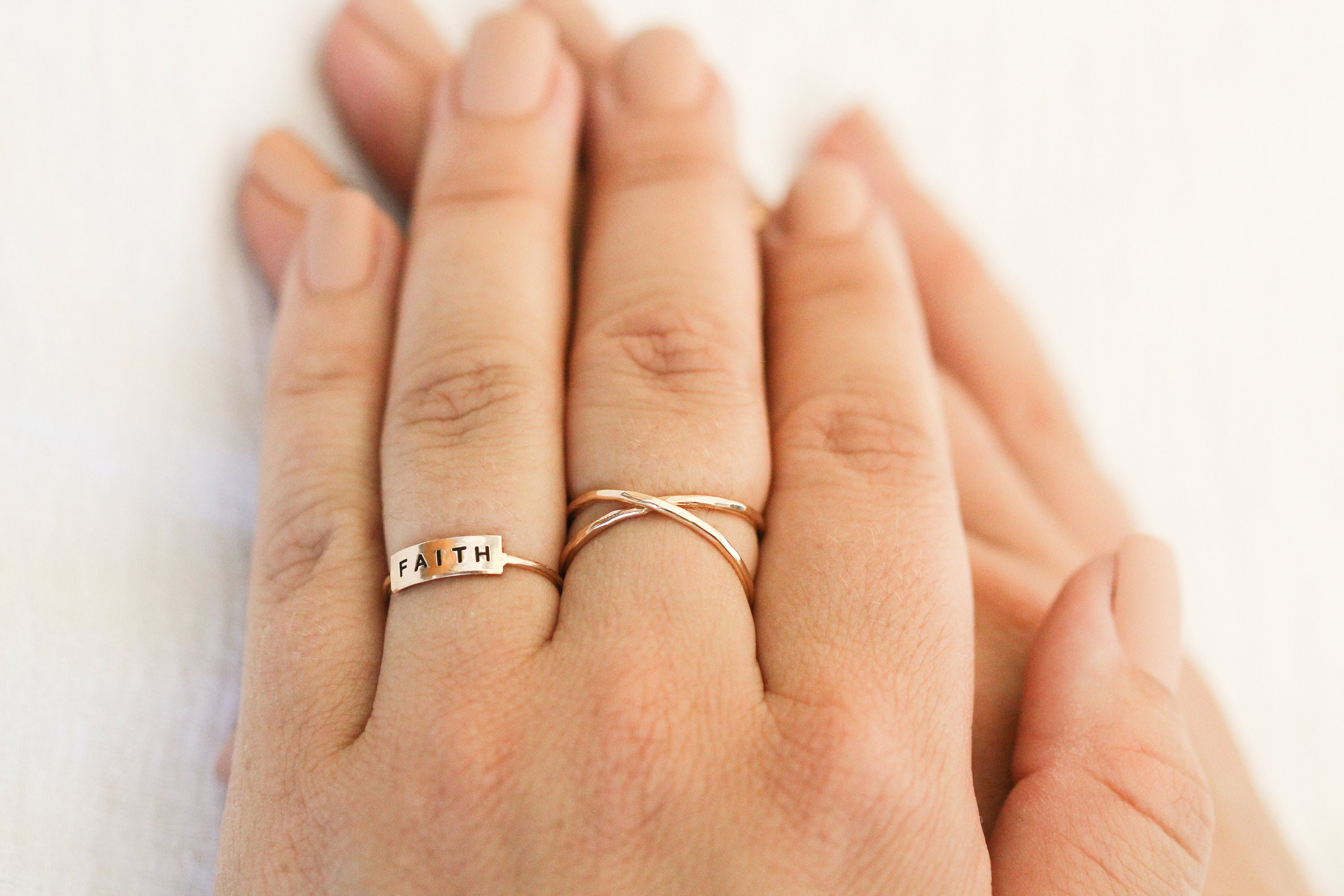 Faith ring gold faith ring stacking ring gold ring for Etsy
