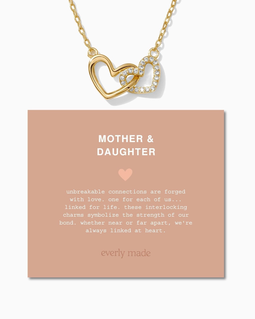 Mother & Daughter Linked Hearts Necklace, 18k Gold Vermeil, .925 ...