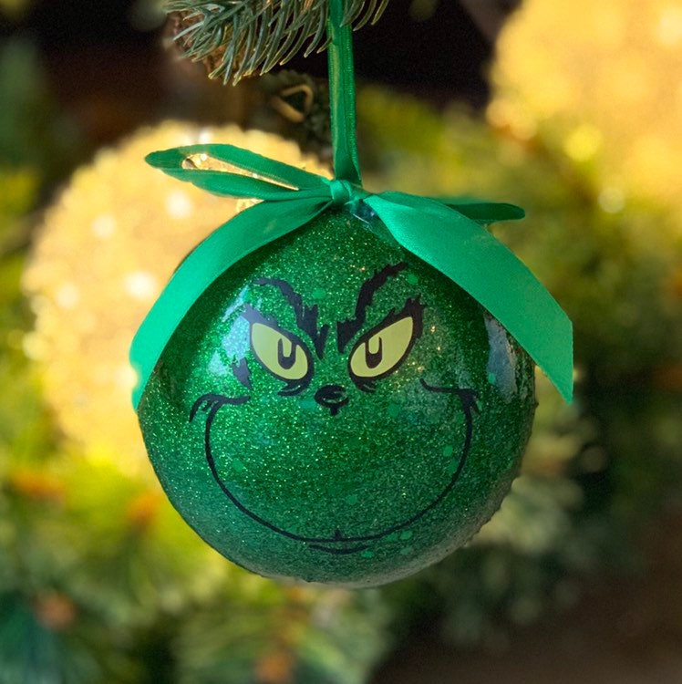 Mr Grinch Christmas Bauble Tree Ornament Decoration - Etsy UK